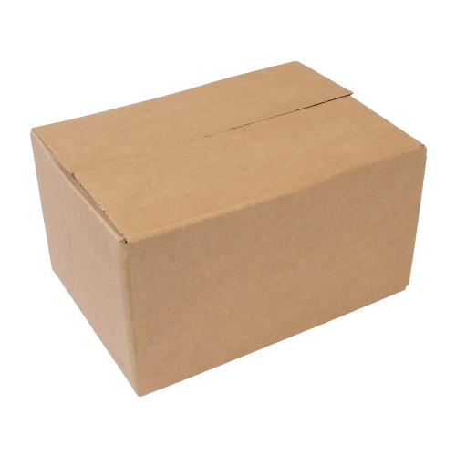 Box Standard RSC kardus cokelat dengan flap tertutup