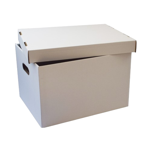 Box Top & Bottom dengan tutup terpisah berwarna putih